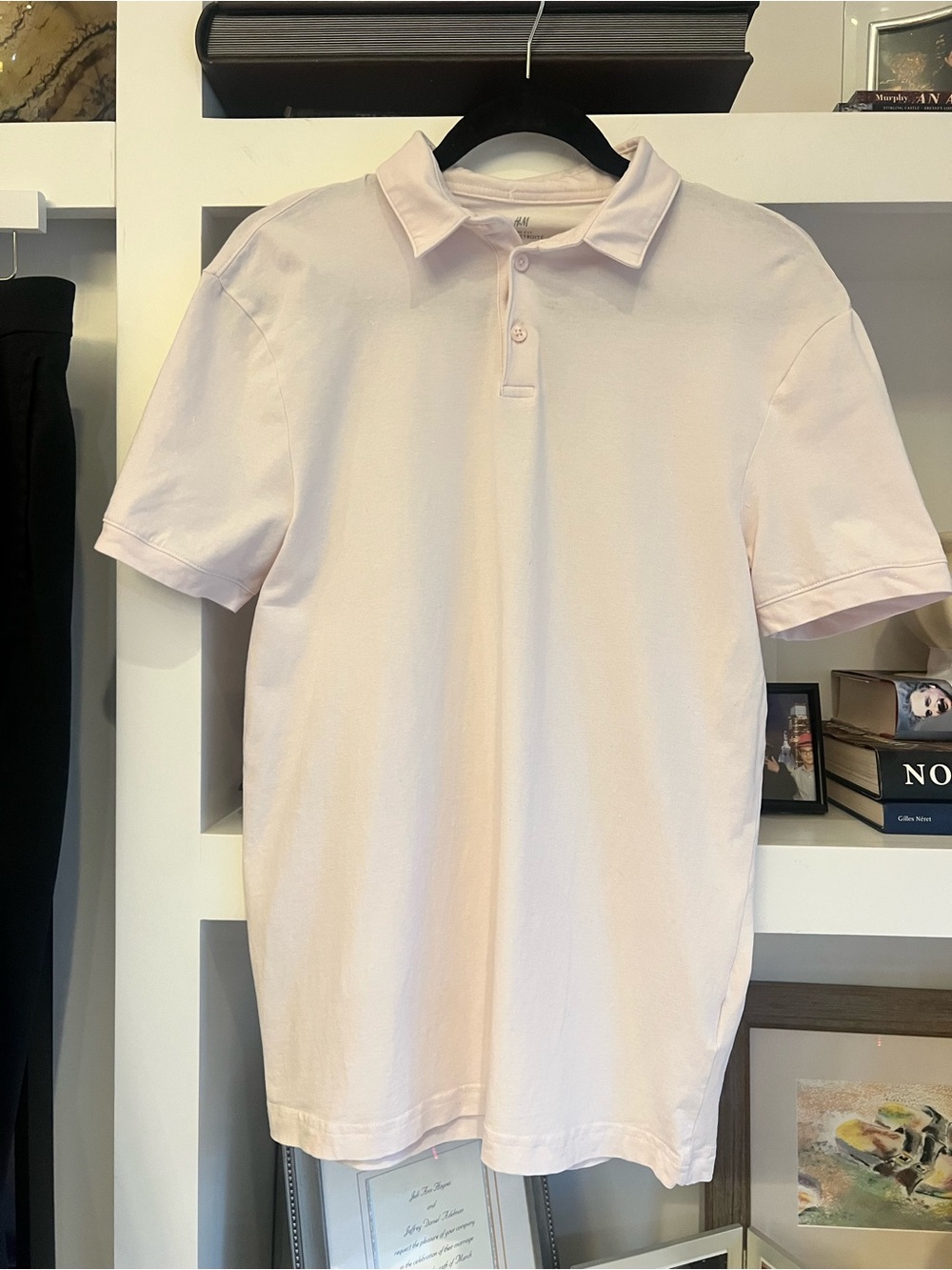 H&M Men's Pale Pink Polo Shirt